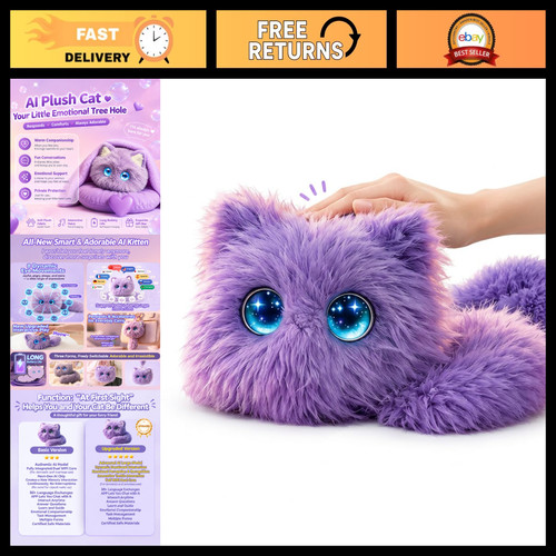 Interactive smart plush cat - ai,