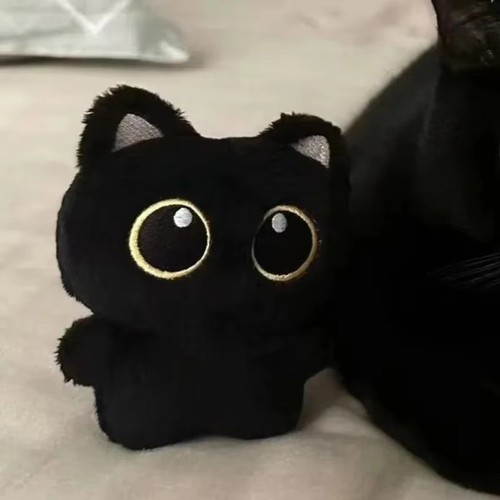 Cute black cat - black,