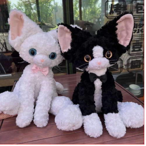 Cute black cat - black, plush