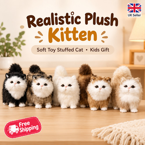 Realistic plush kitten soft - realistic,