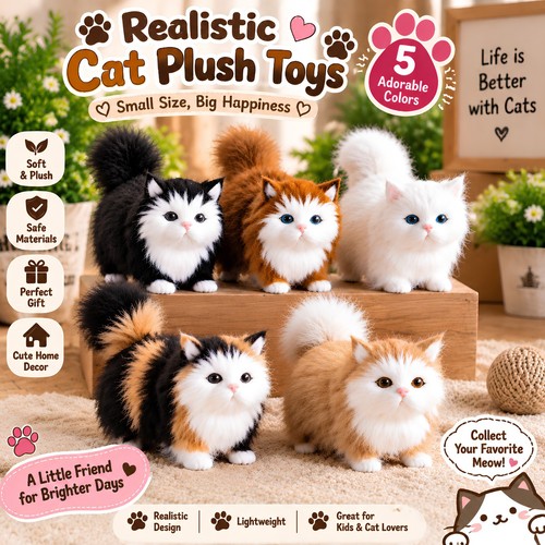 Realistic plush kitten soft - realistic,