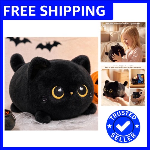 Ultra soft black cat plush - ultra-soft,