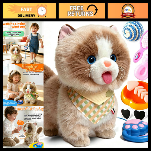 Interactive walking cat toy - interactive,