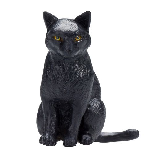 Black cat sitting figurine - cat,