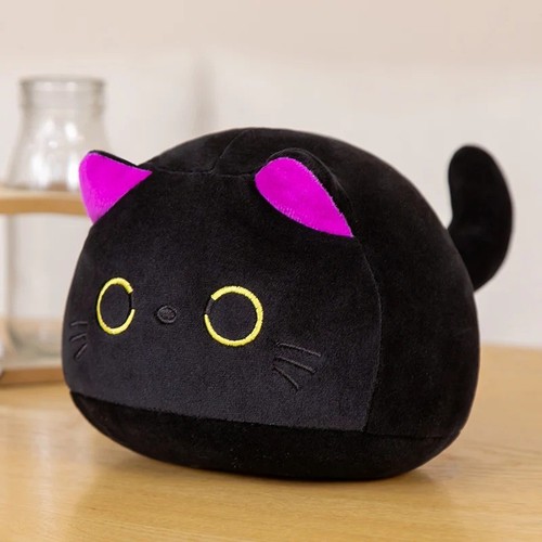 Black cat plush pillow - plush,